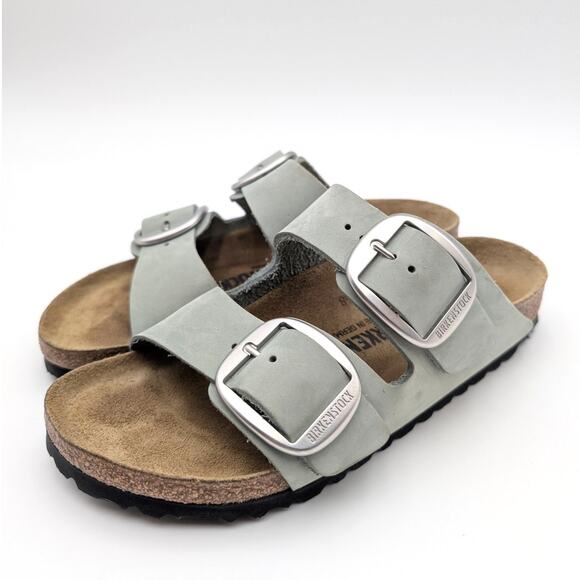Birkenstock Arizona Big Buckle Nubuck Women's Sandals Sandcastle Size US5 EU36 - Picture 1 of 12